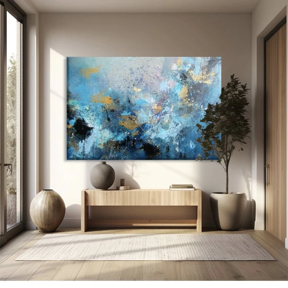 Derin Mavi Sakinlik Kanvas Tablo ürün görseli