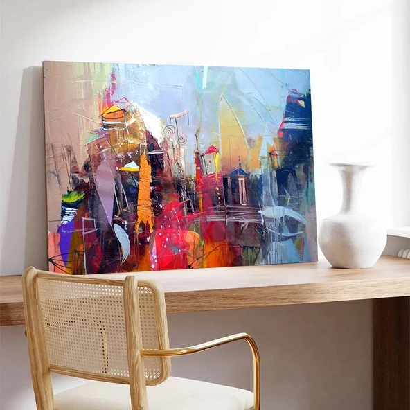 Şehir Hayatının Canlılığı Kanvas Tablo - Resim 3