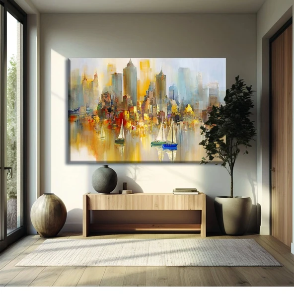 Şehir Işıltısı Kanvas Tablo ürün görseli