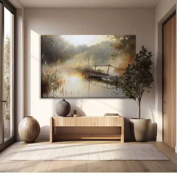 Sisli Göl Kıyısı Kanvas Tablo ürün görseli