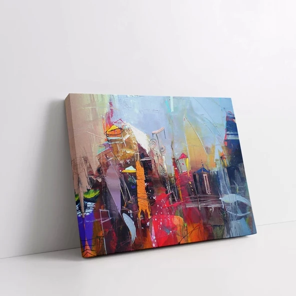 Şehir Hayatının Canlılığı Kanvas Tablo - Resim 2