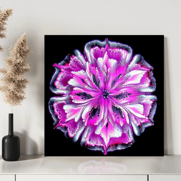 Mor Çiçeğin Büyüsü Kanvas Tablo - Resim 3