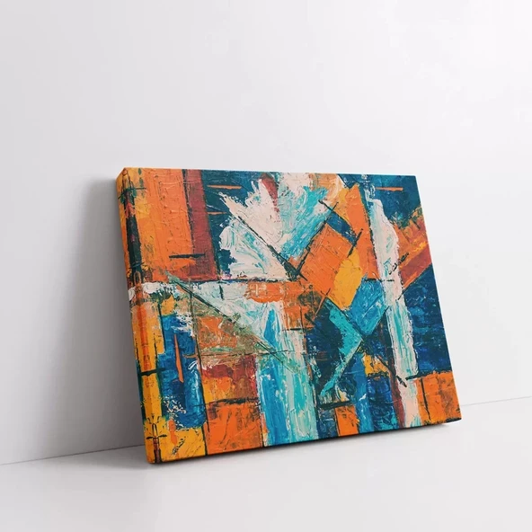 Geometrik Çiçek Bahçesi Kanvas Tablo - Resim 2