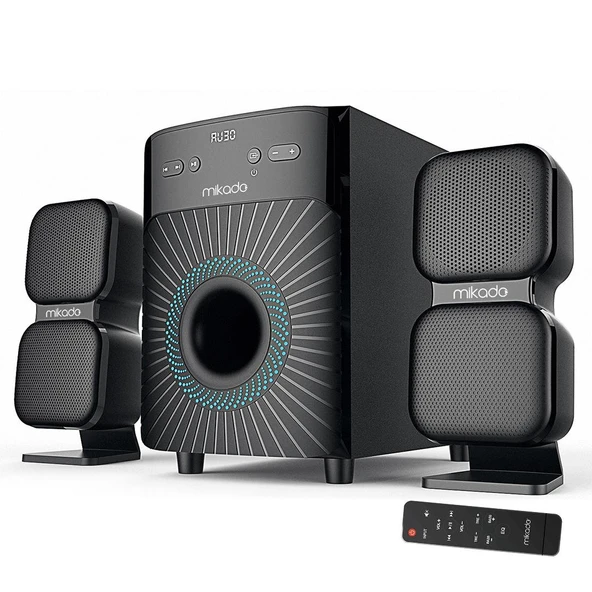 Mikado MD-360BT 2+1 38W BT/AUX/USB/FM/LED Ekran Multimedia Speaker Ev Sinema Sistemi - 1