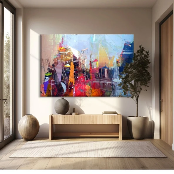 Şehir Hayatının Canlılığı Kanvas Tablo ürün görseli
