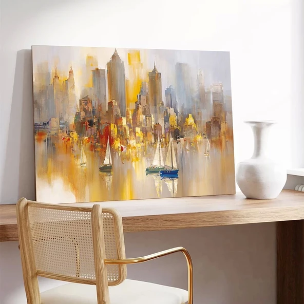 Şehir Işıltısı Kanvas Tablo - Resim 3