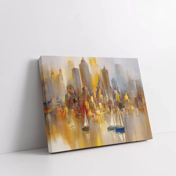 Şehir Işıltısı Kanvas Tablo - Resim 2