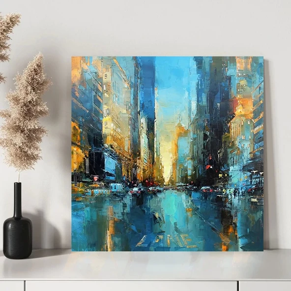 Şehir Yansımaları Kanvas Tablo - Resim 3