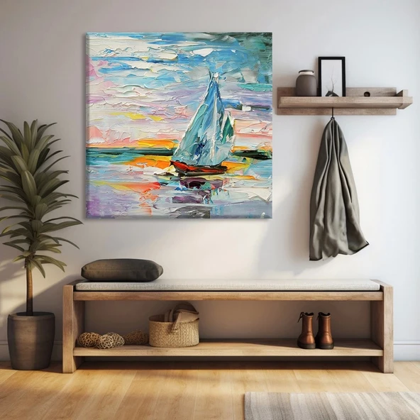 Mavi Yelkenler Kanvas Tablo ürün görseli