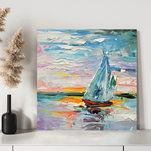Mavi Yelkenler Kanvas Tablo - Resim 3