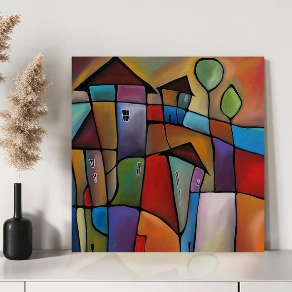 Geometrik Düzen Kanvas Tablo - Resim 3