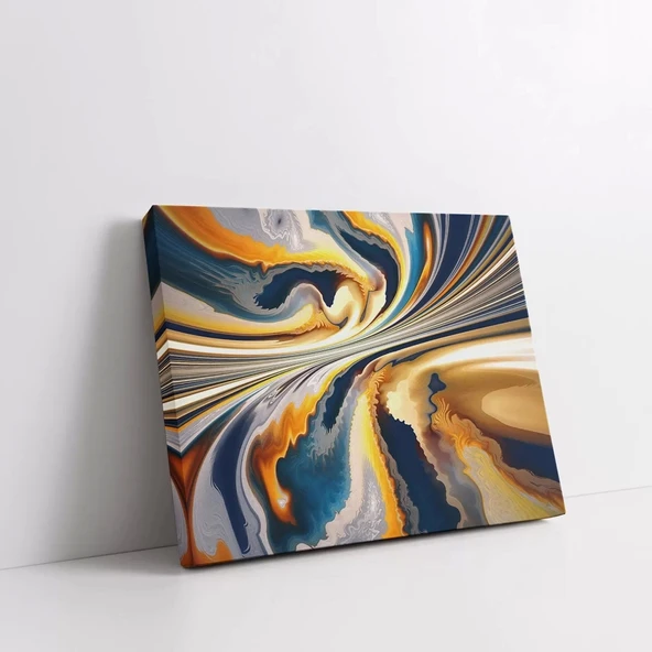 Mavi Altın Dokunuş Kanvas Tablo - Resim 2