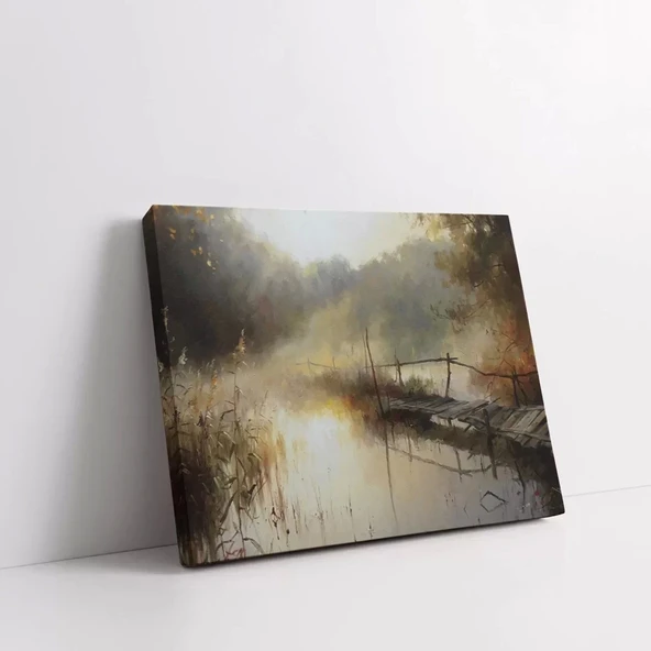 Sisli Göl Kıyısı Kanvas Tablo - Resim 2