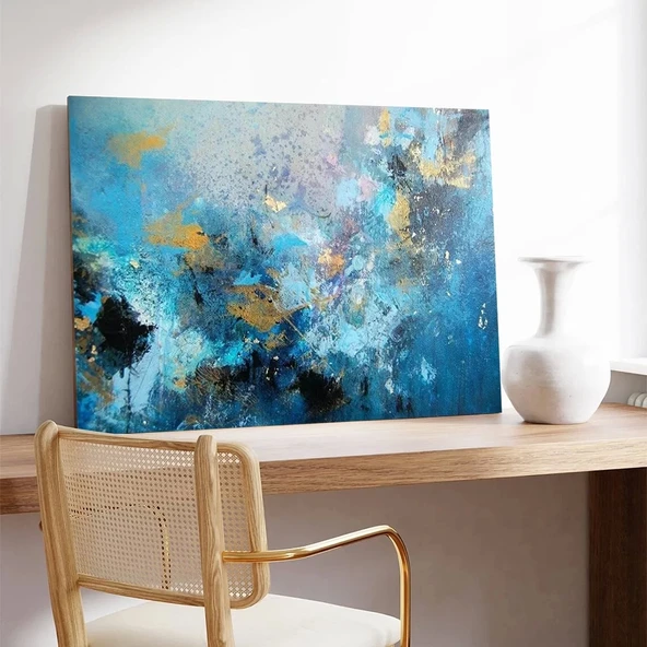 Derin Mavi Sakinlik Kanvas Tablo - Resim 3