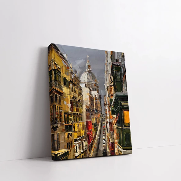 Zamanın Durduğu Kent Kanvas Tablo - Resim 3