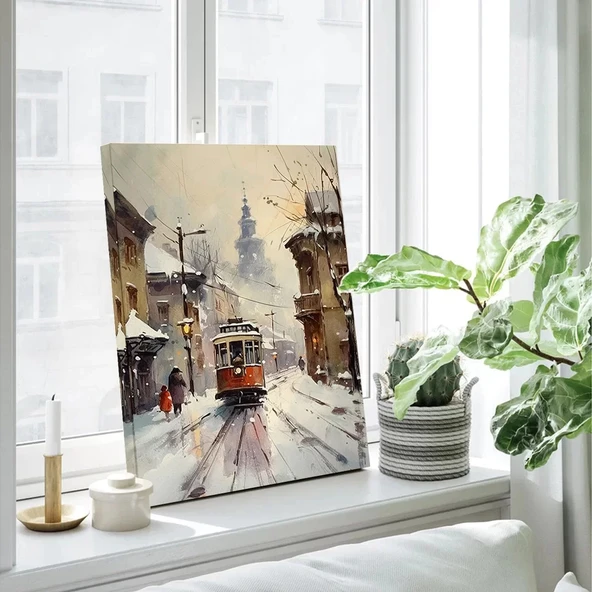 Kış Şehri Kanvas Tablo - Resim 3