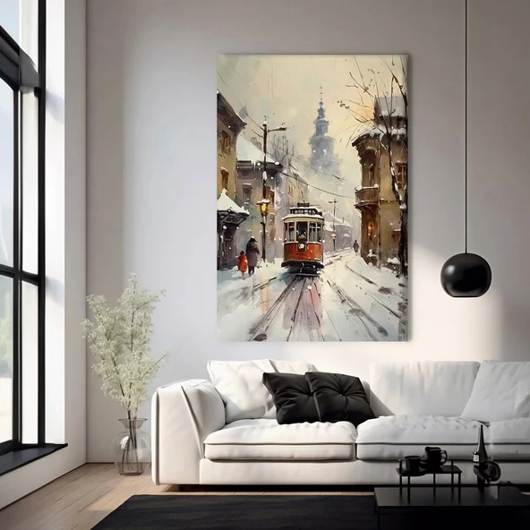 Kış Şehri Kanvas Tablo ürün görseli