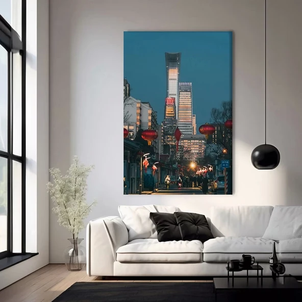 Gece Şehir Işıkları Kanvas Tablo ürün görseli