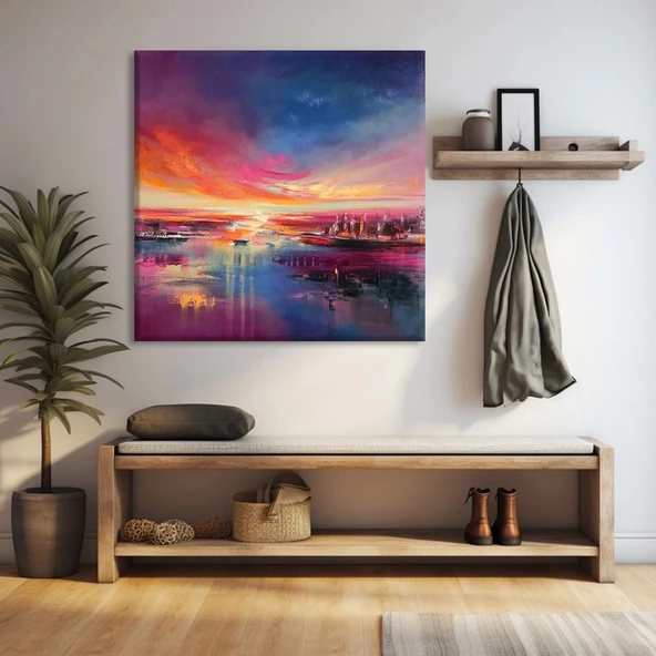 Ufuk Çizgisinde Kızıl Kanvas Tablo ürün görseli