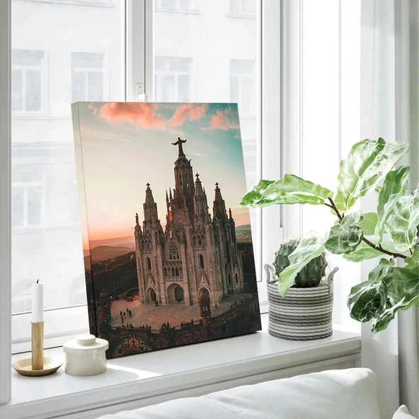 Katedralin Günbatımı Kanvas Tablo - Resim 2