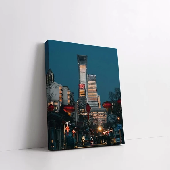 Gece Şehir Işıkları Kanvas Tablo - Resim 2