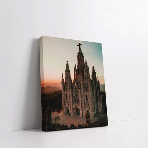 Katedralin Günbatımı Kanvas Tablo - Resim 3