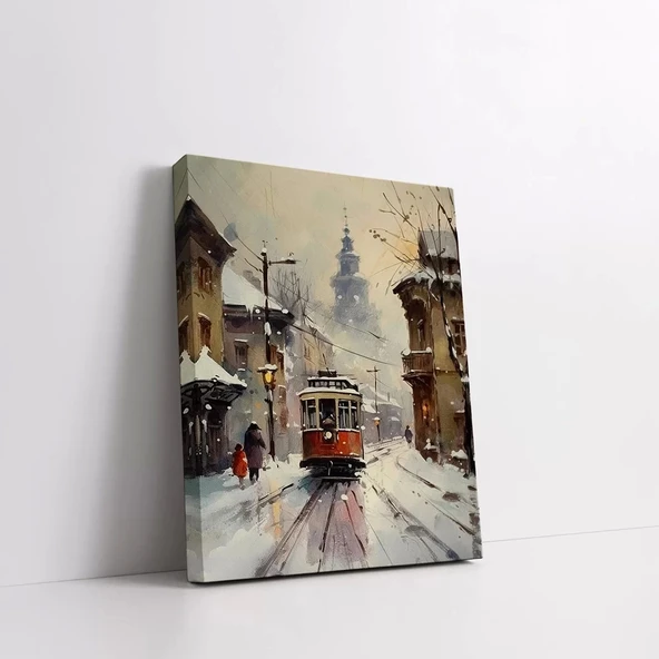Kış Şehri Kanvas Tablo - Resim 2