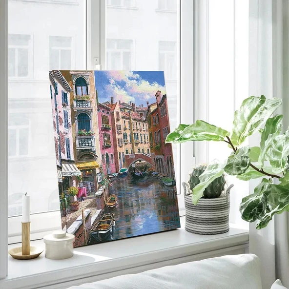 Venedik Sokağı'nın Melodisi Kanvas Tablo - Resim 2