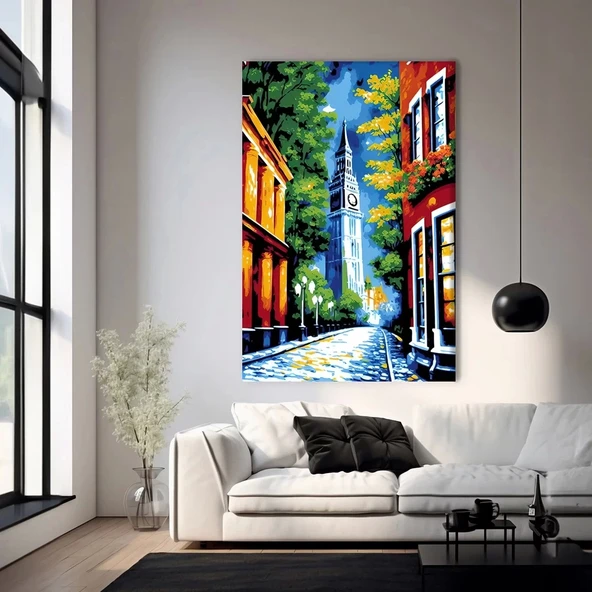 Renkli Arnavut Kaldırımı Kanvas Tablo ürün görseli