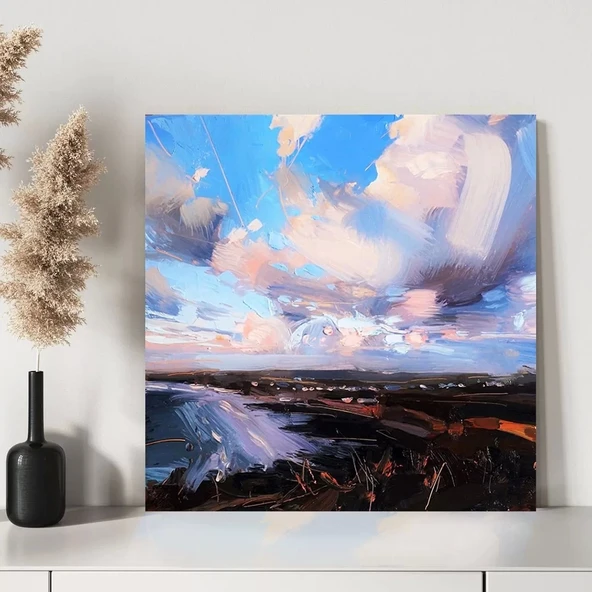 Pastel Gökyüzü Kanvas Tablo - Resim 3