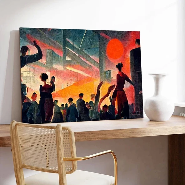 Şehir Işıkları Kanvas Tablo - Resim 2