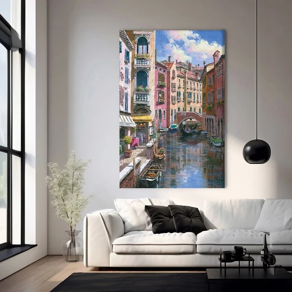 Venedik Sokağı'nın Melodisi Kanvas Tablo ürün görseli