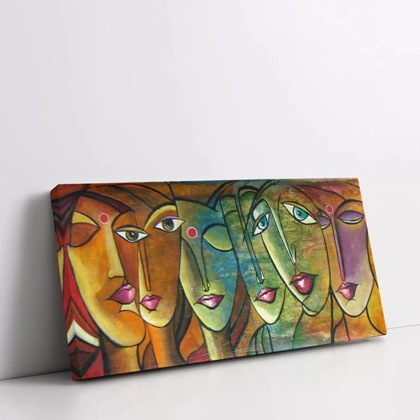 Yüzler ve Duygular Kanvas Tablo - Resim 2
