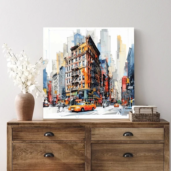 Canlı Şehir Kanvas Tablo - Resim 2