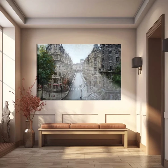 Yağmurlu Gün Sokakları Kanvas Tablo ürün görseli