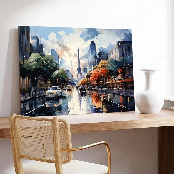 Güneşli Günün Sokak Köşesi Kanvas Tablo - Resim 2