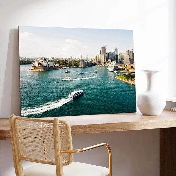 Serin Sular Üzerinde Şehir Kanvas Tablo - Resim 2