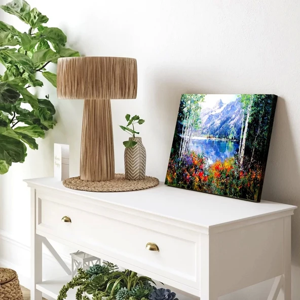 Dağ Yanı Bahçesi Kanvas Tablo - Resim 3