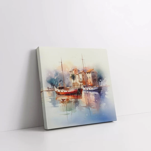 Rıhtımda Yansımalar Kanvas Tablo ürün görseli