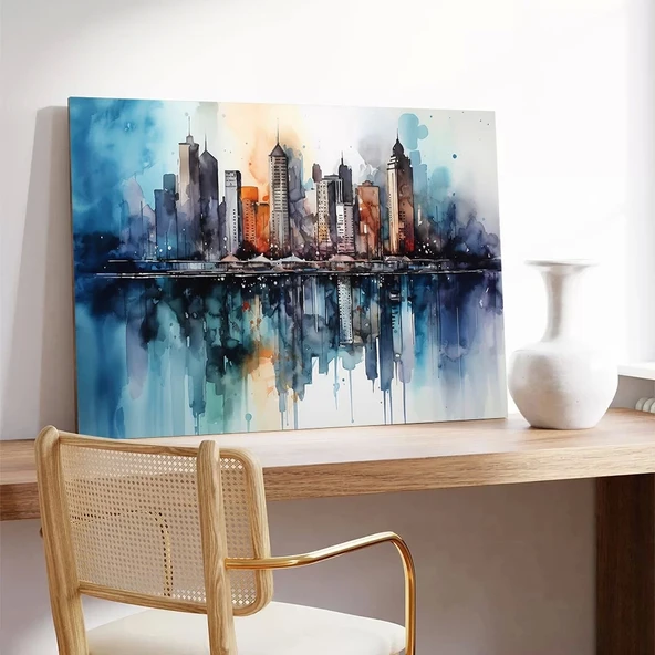 Şehir Silüetleri Kanvas Tablo - Resim 2