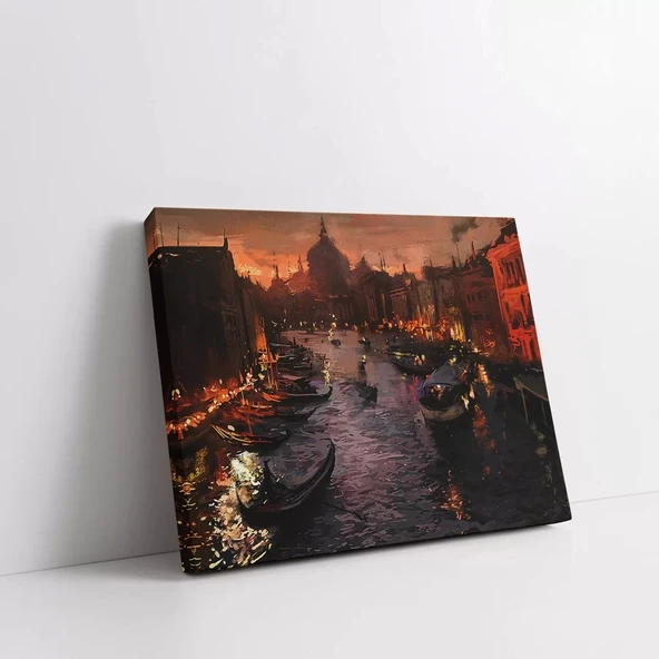 Gondolların Dansı Kanvas Tablo ürün görseli