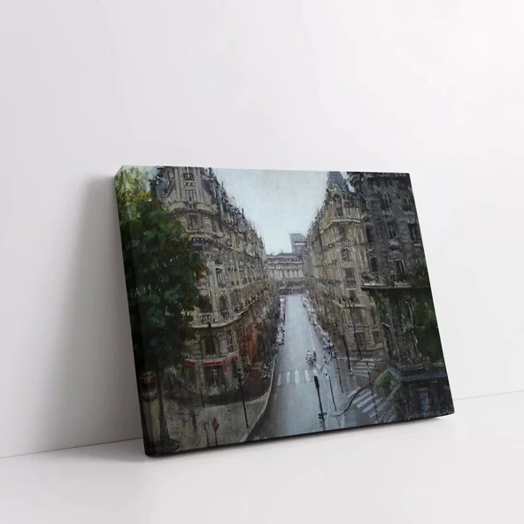 Yağmurlu Gün Sokakları Kanvas Tablo - Resim 2