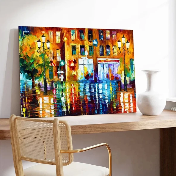 Yansıyan Gecenin Renkleri Kanvas Tablo - Resim 2