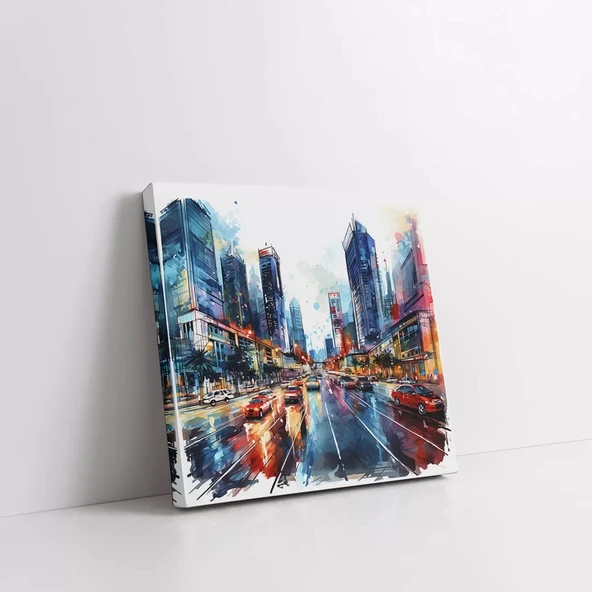 Dinamik Şehir Hayatı Kanvas Tablo ürün görseli