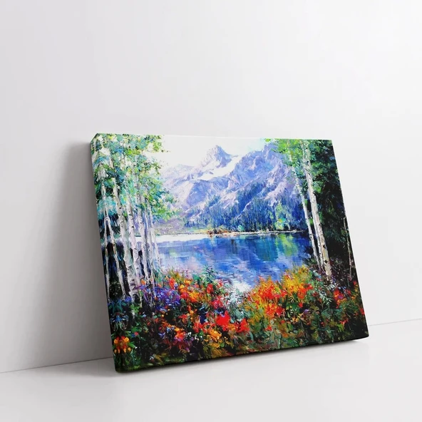Dağ Yanı Bahçesi Kanvas Tablo - Resim 2