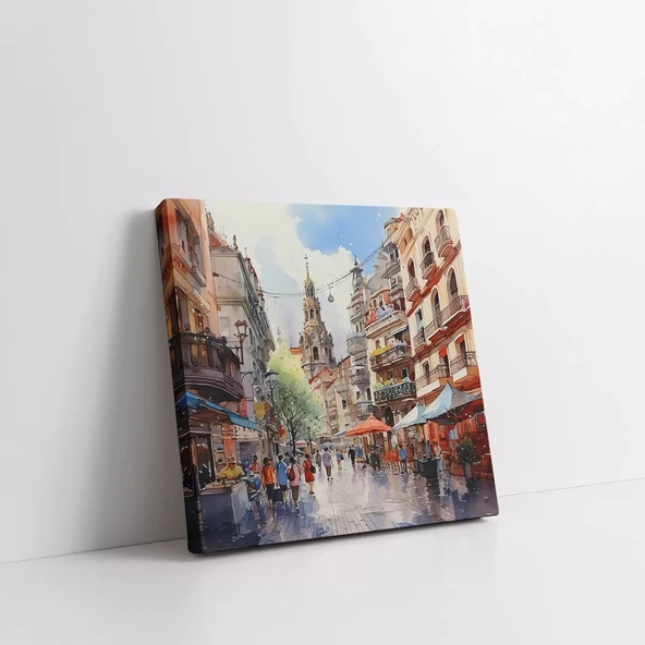 Renkli Sokaklar Kanvas Tablo ürün görseli