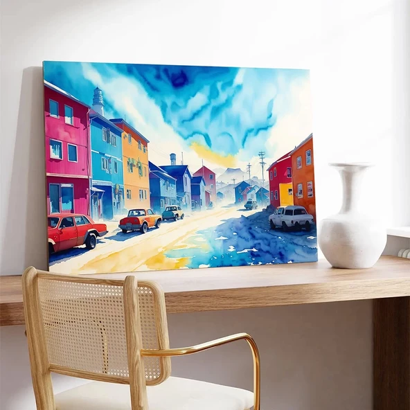 Rengarenk Sokaklar Kanvas Tablo - Resim 2