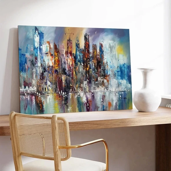 Modern Şehir Füzyonu Kanvas Tablo - Resim 2