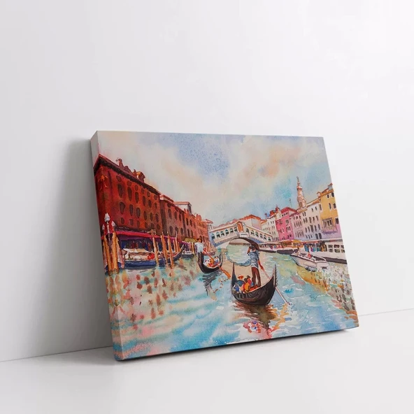 Venedik Kanallarında Bir Gün Kanvas Tablo ürün görseli