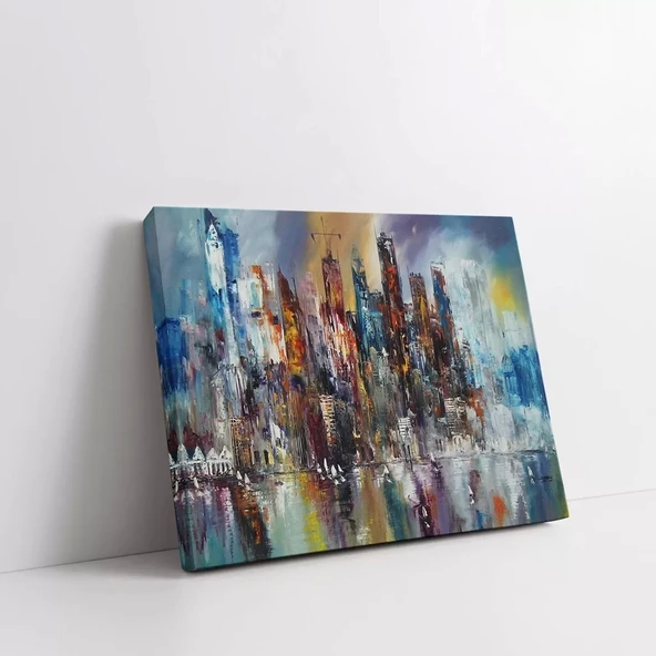 Modern Şehir Füzyonu Kanvas Tablo ürün görseli
